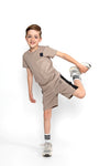 Jongens T-shirt ss van No Way Monday in de kleur Dark sand in maat 164.