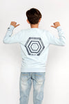 Jongens Sweater ls van No Way Monday in de kleur Light blue in maat 164.