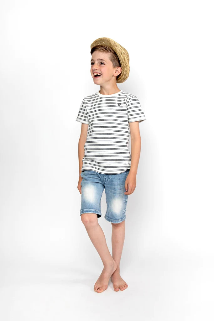 Jongens Jeans shorts Regular van No Way Monday in de kleur Blue jeans in maat 164.