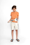Jongens T-shirt ss van No Way Monday in de kleur Faded cognac in maat 164.