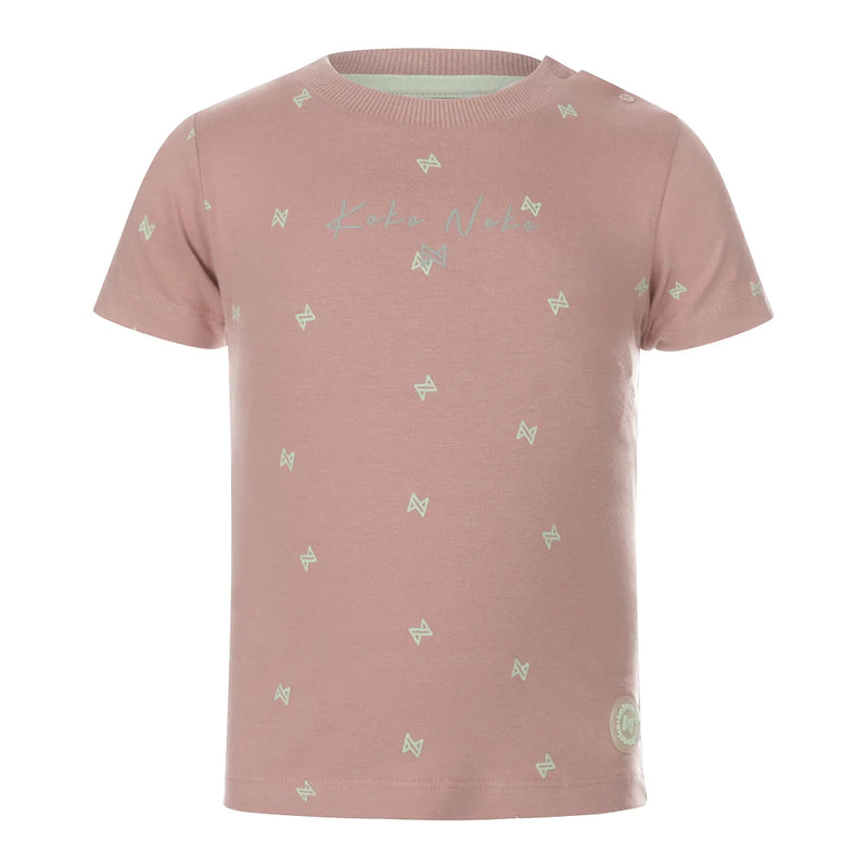 Jongens T-shirt ss van Koko Noko in de kleur Light mauve in maat 128.