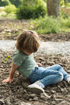 Jongens T-shirt ss van Koko Noko in de kleur Dusty green in maat 128.