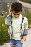Jongens Jacket with hood van Koko Noko in de kleur Bright green in maat 128.