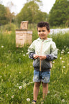 Jongens Jacket with hood van Koko Noko in de kleur Bright green in maat 128.