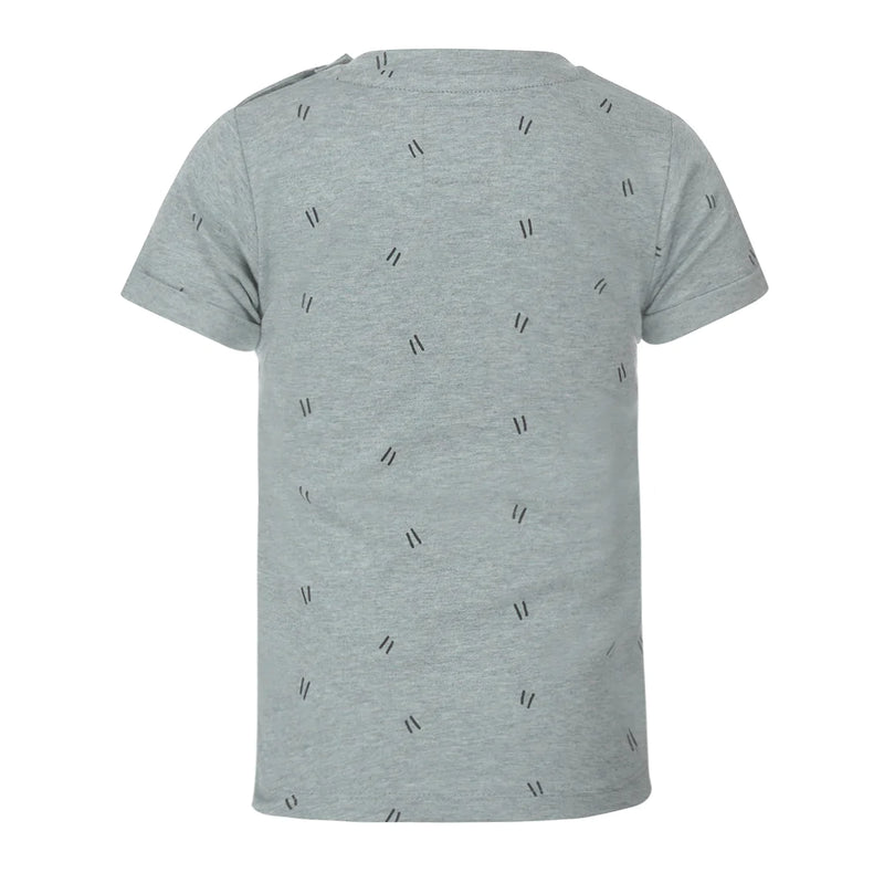 Jongens T-shirt ss long back van Koko Noko in de kleur Dusty blue in maat 128.