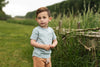 Jongens T-shirt ss long back van Koko Noko in de kleur Dusty blue in maat 128.