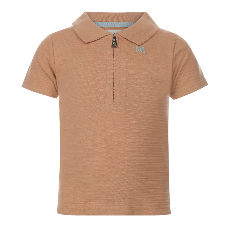 Jongens Polo ss van Koko Noko in de kleur Camel in maat 128.