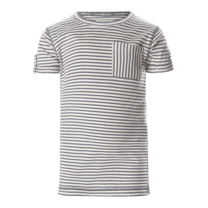 Jongens T-shirt ss van Koko Noko in de kleur Steel grey in maat 128.