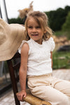 Meisjes Top ss van Koko Noko in de kleur  Off white in maat 128.