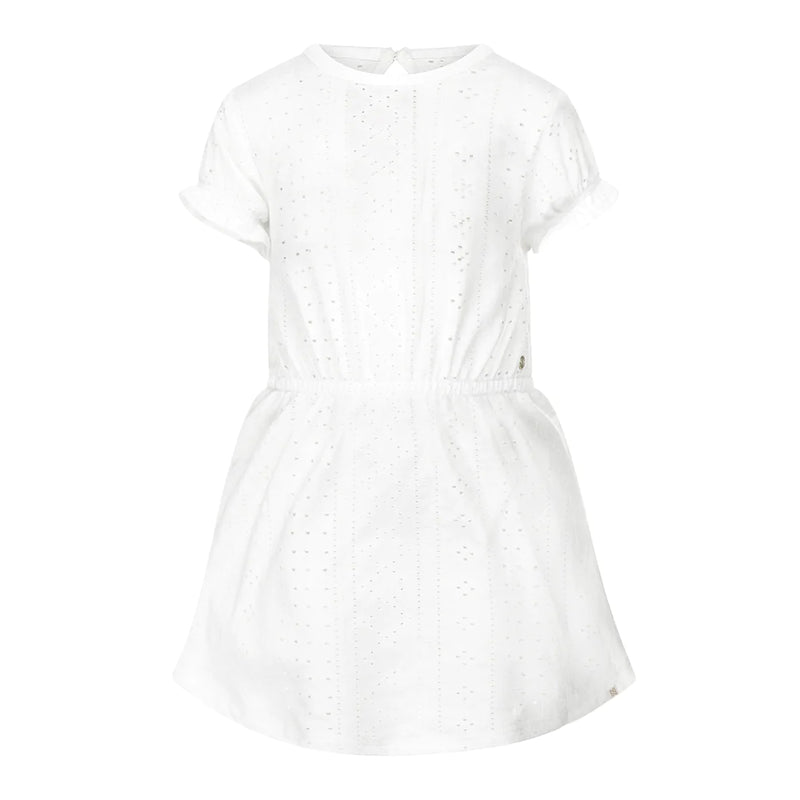 Meisjes Dress ss van Koko Noko in de kleur  Off white in maat 128.