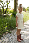 Meisjes Dress ss van Koko Noko in de kleur  Off white in maat 128.