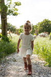Meisjes Dress ss van Koko Noko in de kleur  Off white in maat 128.