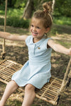 Meisjes Dress sleeveless van Koko Noko in de kleur Light blue in maat 128.