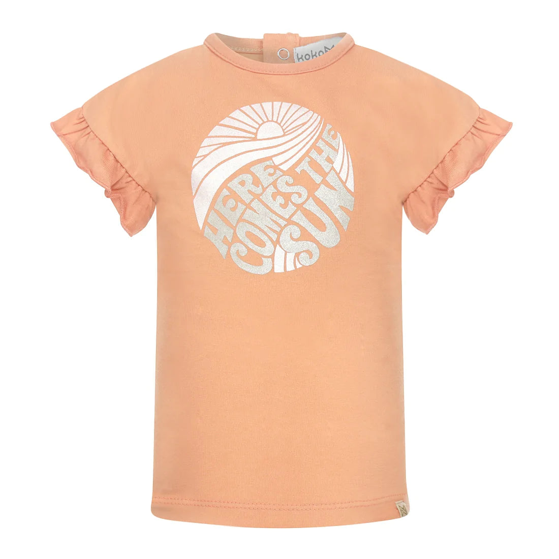 Meisjes T-shirt ss van Koko Noko in de kleur Faded orange in maat 128.