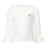 Meisjes T-shirt ls van Koko Noko in de kleur  Off white in maat 128.