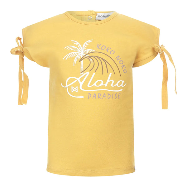 Meisjes T-shirt ss van Koko Noko in de kleur Ochre in maat 128.