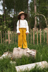 Meisjes Trousers wide leg van Koko Noko in de kleur Ochre in maat 128.