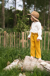 Meisjes Trousers wide leg van Koko Noko in de kleur Ochre in maat 128.
