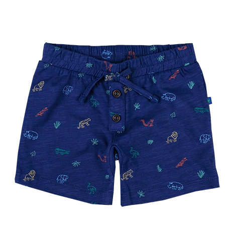 Baby Jongens Short AOP jungle   van Someone in de kleur DARK BLUE in maat 86.