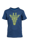 Jongens T-shirt met giraf van Someone in de kleur DARK BLUE in maat 140.