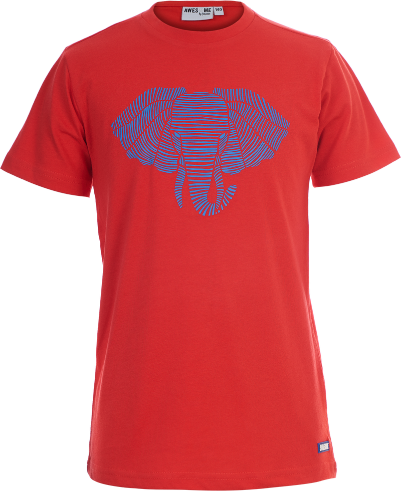 Jongens T-shirt Olifant van Someone in de kleur RED in maat 140.
