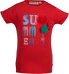 Meisjes T-shirt Summer flower van Someone in de kleur Cherry in maat 140.