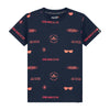 Skurk T-shirt Tan Dark Blue Coral aop