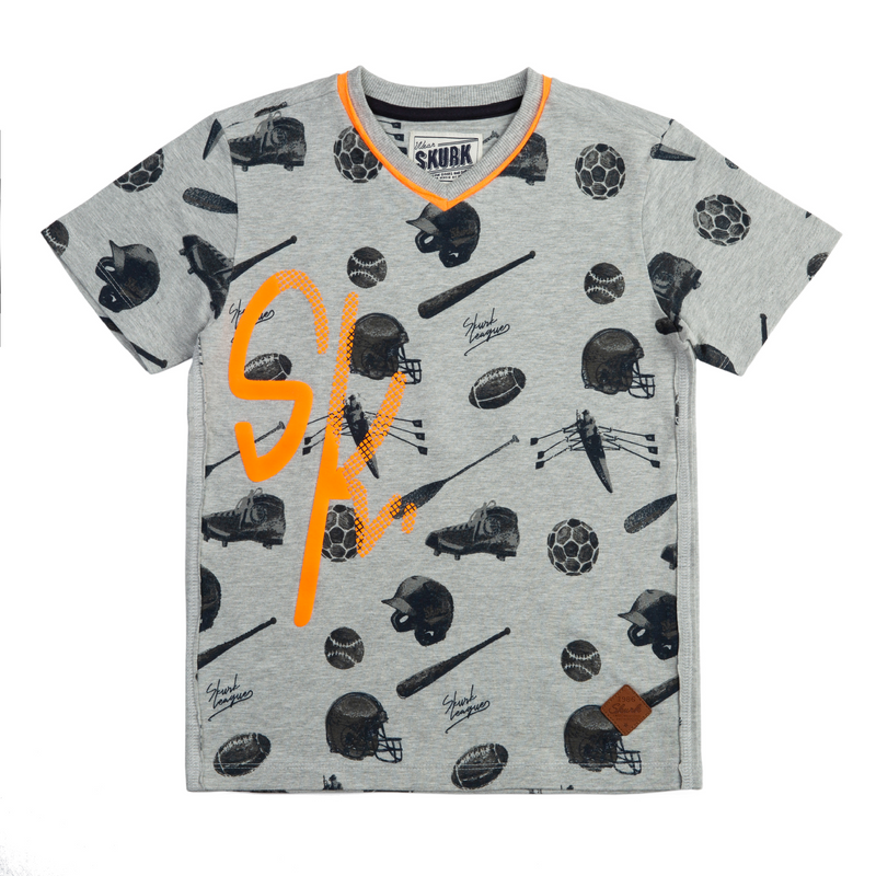 Jongens T-shirt Travis van Skurk in de kleur Grey melange in maat 164, 170.