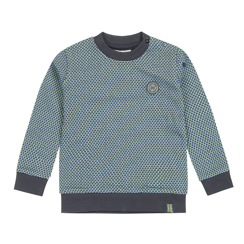 Jongens Sweater ls with crewneck van Koko Noko in de kleur Dark blue in maat 128.
