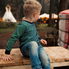 Jongens Sweater ls with crewneck van Koko Noko in de kleur Dark blue in maat 128.