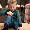 Jongens Sweater ls with crewneck van Koko Noko in de kleur Dark blue in maat 128.