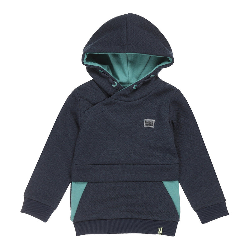 Jongens Sweater ls with hood van Koko Noko in de kleur Dark blue in maat 128.