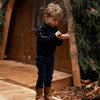 Jongens Sweater ls with rollneck van Koko Noko in de kleur Black in maat 128.