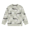 Jongens Sweater ls with crewneck van Koko Noko in de kleur Faded green in maat 128.
