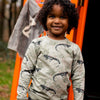 Jongens Sweater ls with crewneck van Koko Noko in de kleur Faded green in maat 128.