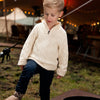 Jongens Sweater ls with collar van Koko Noko in de kleur  Off white in maat 128.