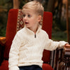Jongens Sweater ls with collar van Koko Noko in de kleur  Off white in maat 128.