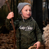 Jongens Sweater ls with hood van Koko Noko in de kleur Army green in maat 128.