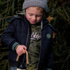 Jongens Jacket puff van Koko Noko in de kleur Black in maat 128.