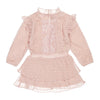 Meisjes Dress ls van Koko Noko in de kleur Dusty pink in maat 128.