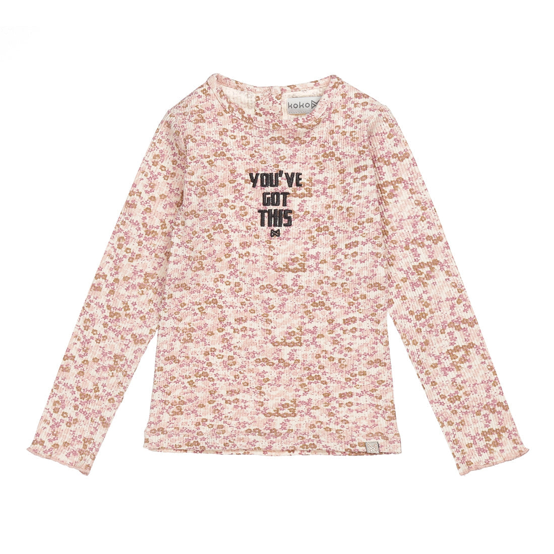 Meisjes T-shirt ls van Koko Noko in de kleur Dusty pink in maat 128.