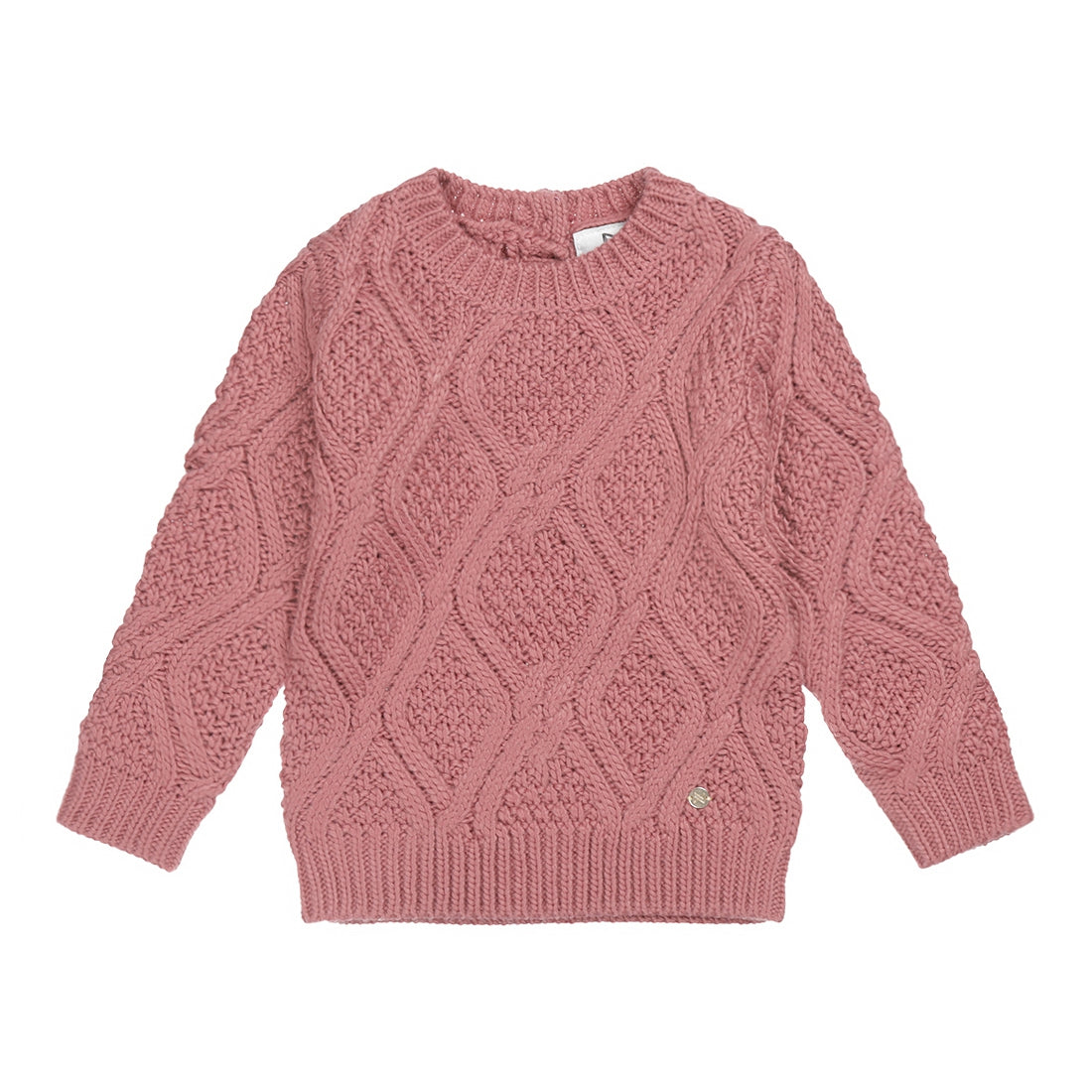 Meisjes Sweater ls with crewneck van Koko Noko in de kleur  Dark old pink in maat 128.