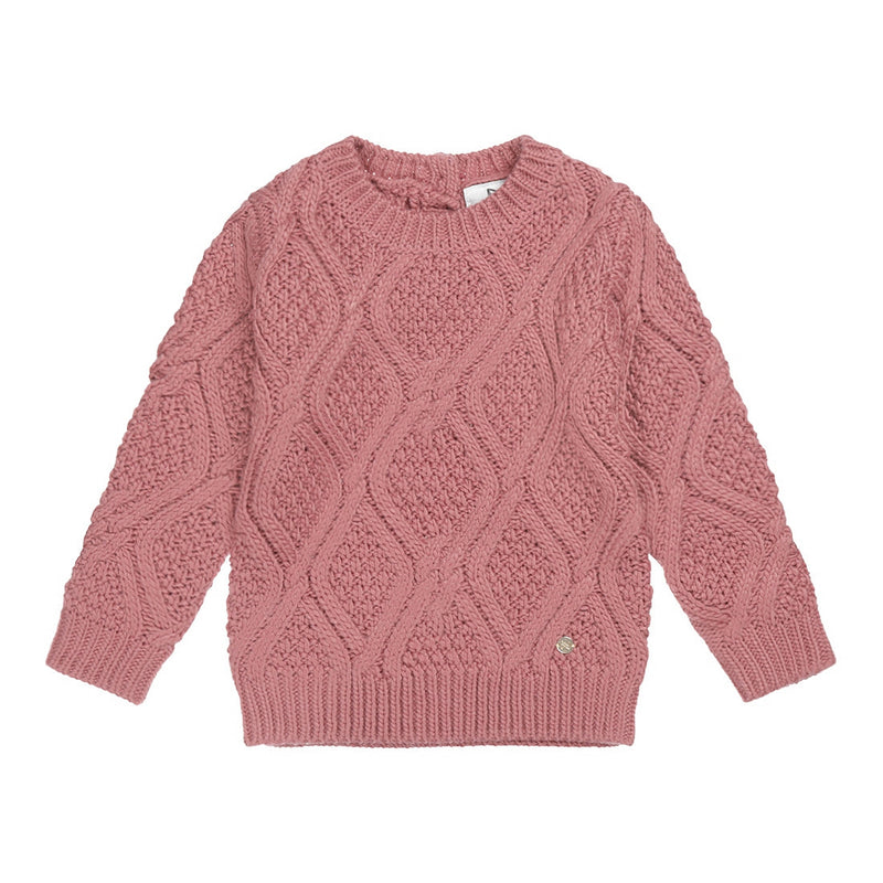 Meisjes Sweater ls with crewneck van Koko Noko in de kleur  Dark old pink in maat 128.