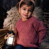 Meisjes Sweater ls with crewneck van Koko Noko in de kleur  Dark old pink in maat 128.