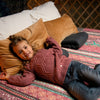 Meisjes Sweater ls with crewneck van Koko Noko in de kleur  Dark old pink in maat 128.