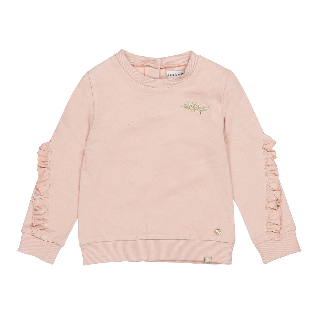 Meisjes Sweater ls with crewneck van Koko Noko in de kleur Dusty pink in maat 128.