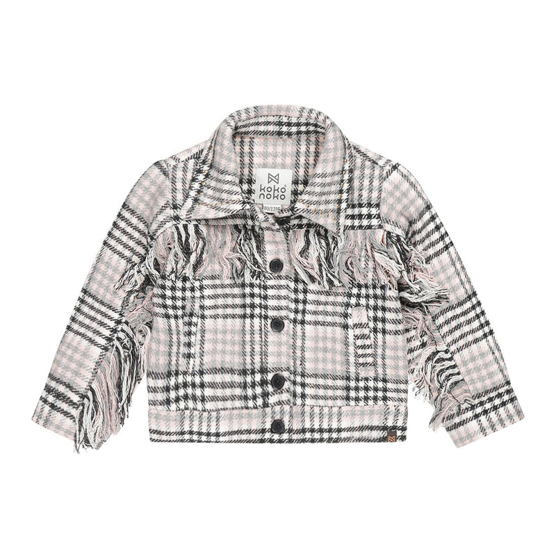 Meisjes Jacket van Koko Noko in de kleur Dusty pink in maat 128.