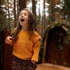 Meisjes Sweater ls with crewneck van Koko Noko in de kleur Ochre in maat 128.