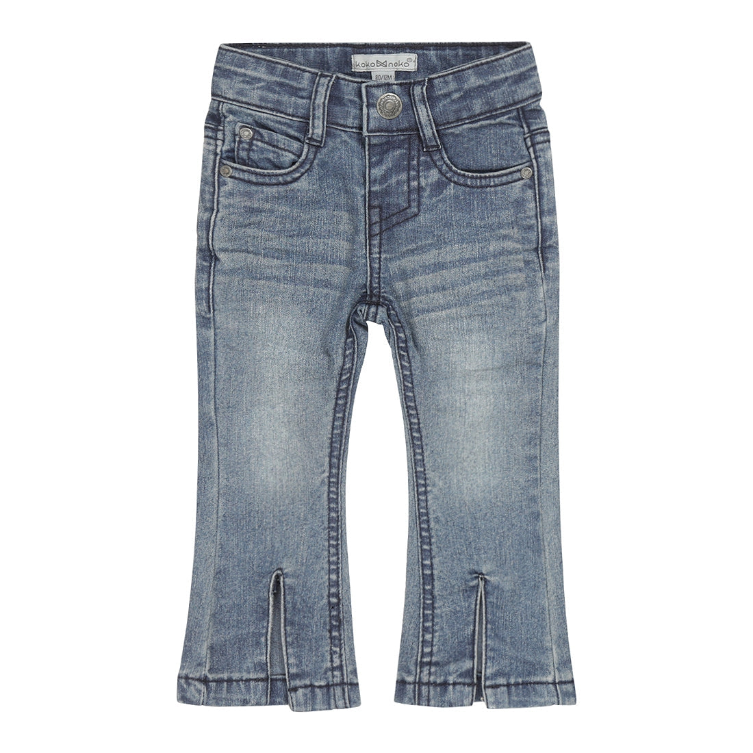 Meisjes Jeans flared van Koko Noko in de kleur Blue jeans in maat 128.