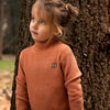 Meisjes T-shirt rollneck ls van Koko Noko in de kleur Rust in maat 128.